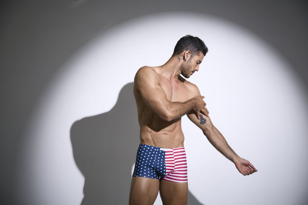 JUSTIN+SIMON Men's Underwear XSJ08 Classic Boxer Color USA Flag