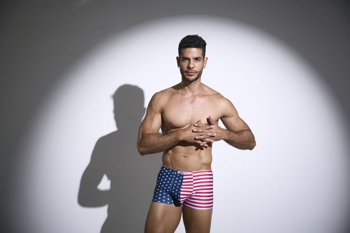 JUSTIN+SIMON Men's Underwear XSJ08 Classic Boxer Color USA Flag