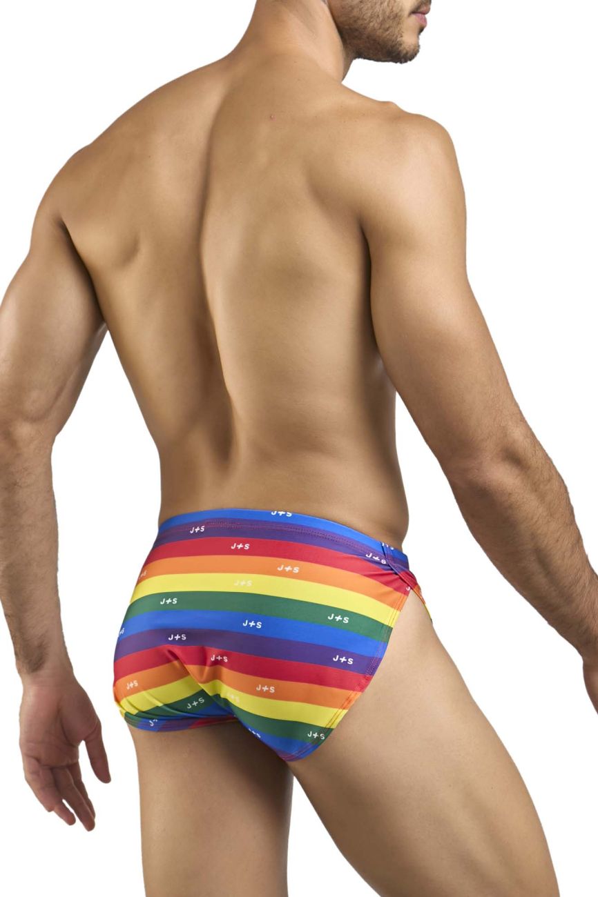 JUSTIN+SIMON Men's Underwear XSJ09 Running Shorts Color Pride Flag
