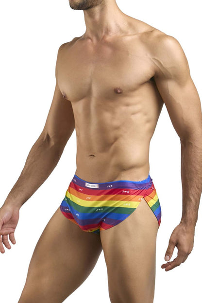 JUSTIN+SIMON Men's Underwear XSJ09 Running Shorts Color Pride Flag