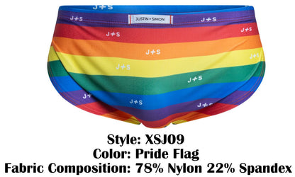 JUSTIN+SIMON Men's Underwear XSJ09 Running Shorts Color Pride Flag