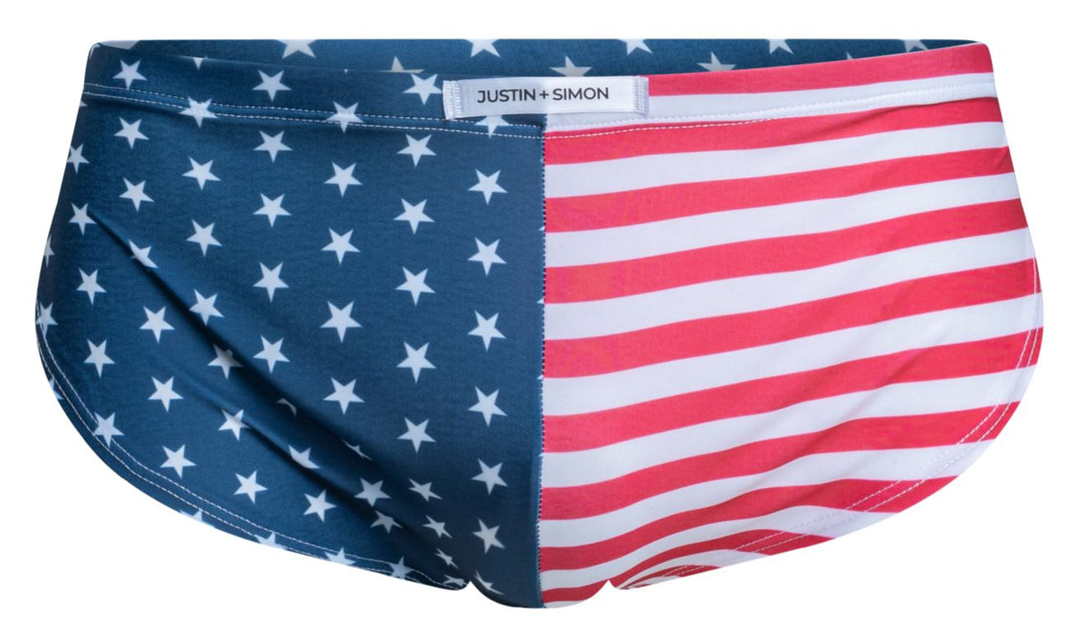 JUSTIN+SIMON Men's Underwear XSJ09 Running Shorts Color USA Flag