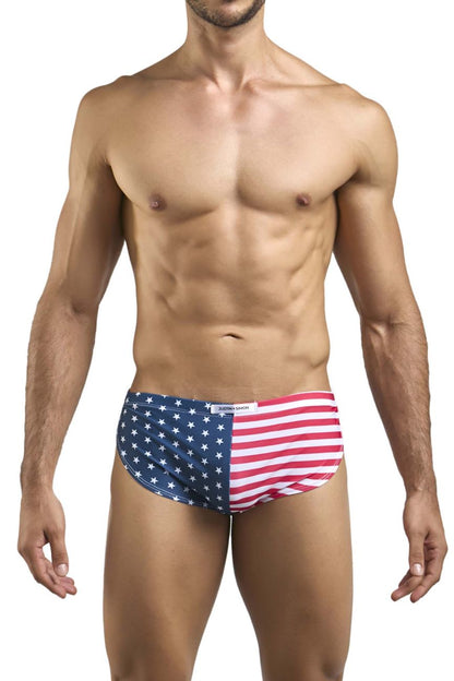 JUSTIN+SIMON Men's Underwear XSJ09 Running Shorts Color USA Flag