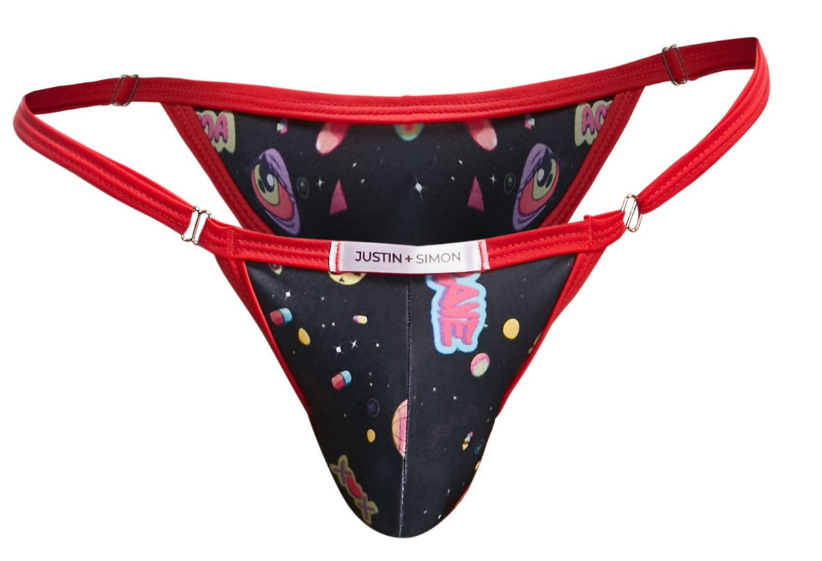 JUSTIN+SIMON Men's Underwear XSJ12 Bikini Color Psycodelic