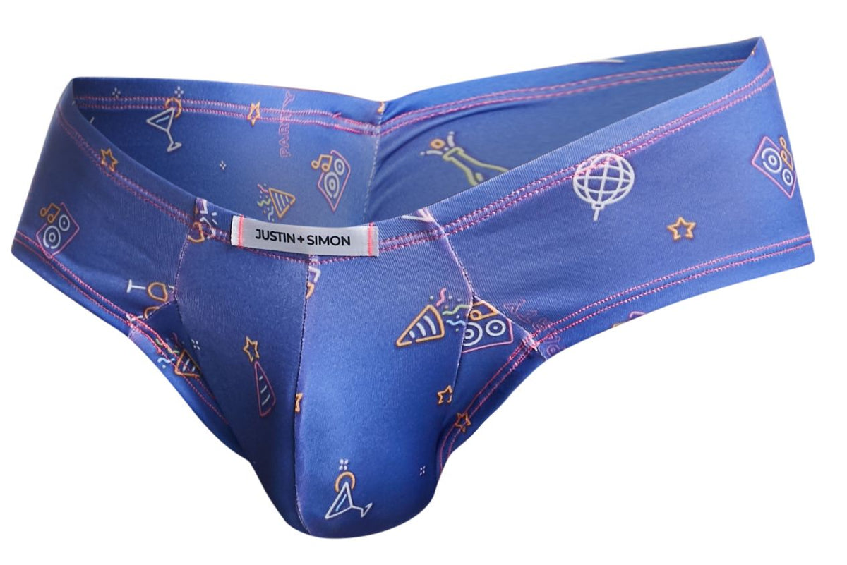 JUSTIN+SIMON Men's Underwear XSJ22 Cheek Briefs Color Party