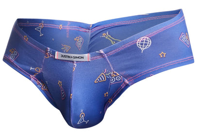 JUSTIN+SIMON Men's Underwear XSJ22 Cheek Briefs Color Party