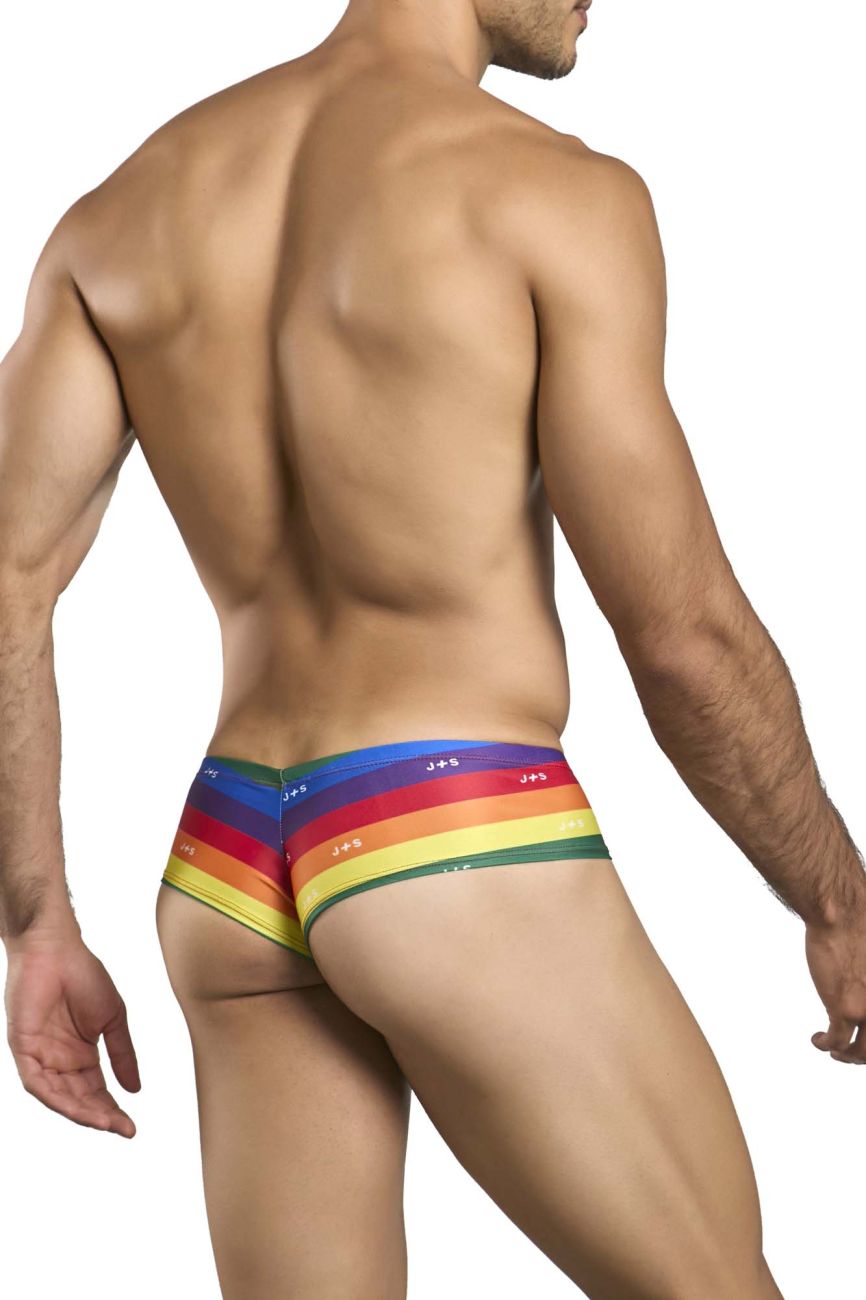 JUSTIN+SIMON Men's Underwear XSJ22 Cheek Briefs Color Pride Flag