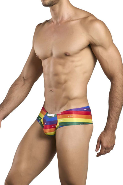 JUSTIN+SIMON Men's Underwear XSJ22 Cheek Briefs Color Pride Flag