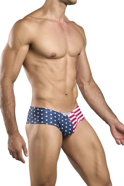 JUSTIN+SIMON Men's Underwear XSJ22 Cheek Briefs Color USA Flag