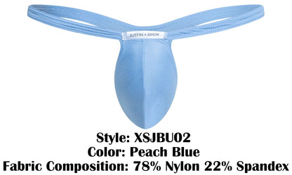 JUSTIN+SIMON XSJBU02 Bulge Thongs Color Peach Blue