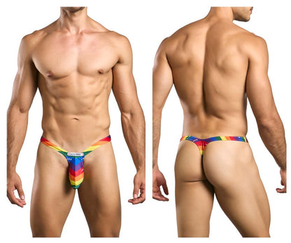 JUSTIN+SIMON Men's Underwear XSJBU02 Bulge Thongs Color Pride Flag