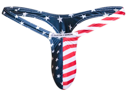 JUSTIN+SIMON XSJBU02 Bulge Thongs Color USA Flag