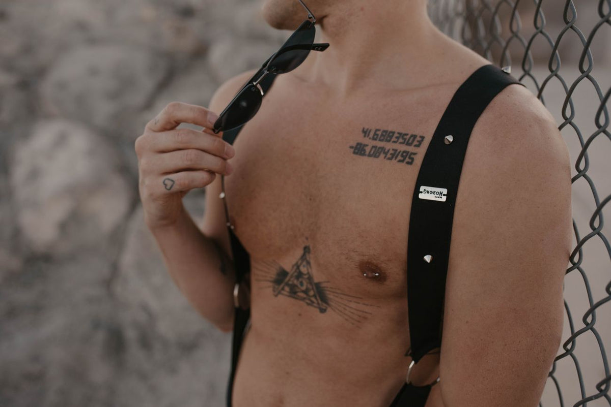 MaleBasics Men's Underwear DMBL05 DNGEON Crossback Harness Color Black