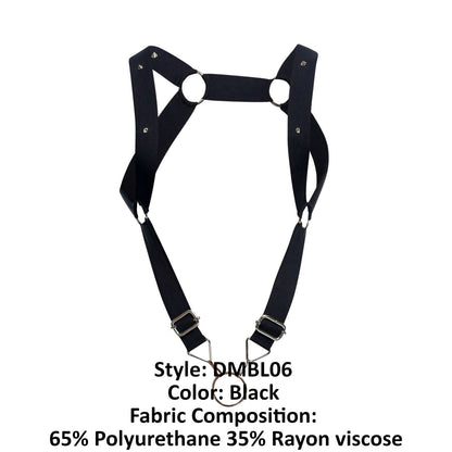 MaleBasics Men's Lingerie DMBL06 DNGEON Straigh Back Harness Color Black