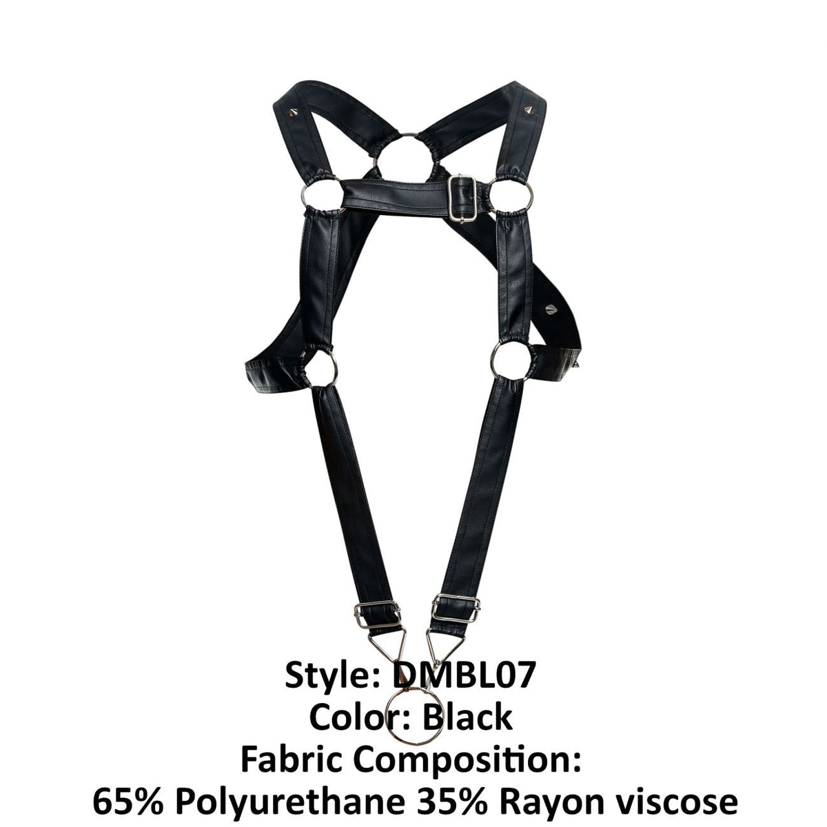 MaleBasics Men's Underwear DMBL07 DNGEON Cross Cockring Harness Color Black
