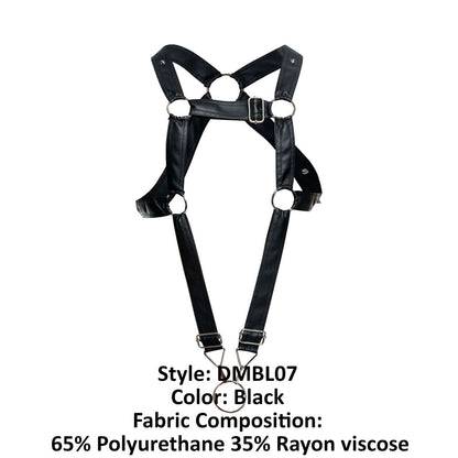MaleBasics Men's Underwear DMBL07 DNGEON Cross Cockring Harness Color Black