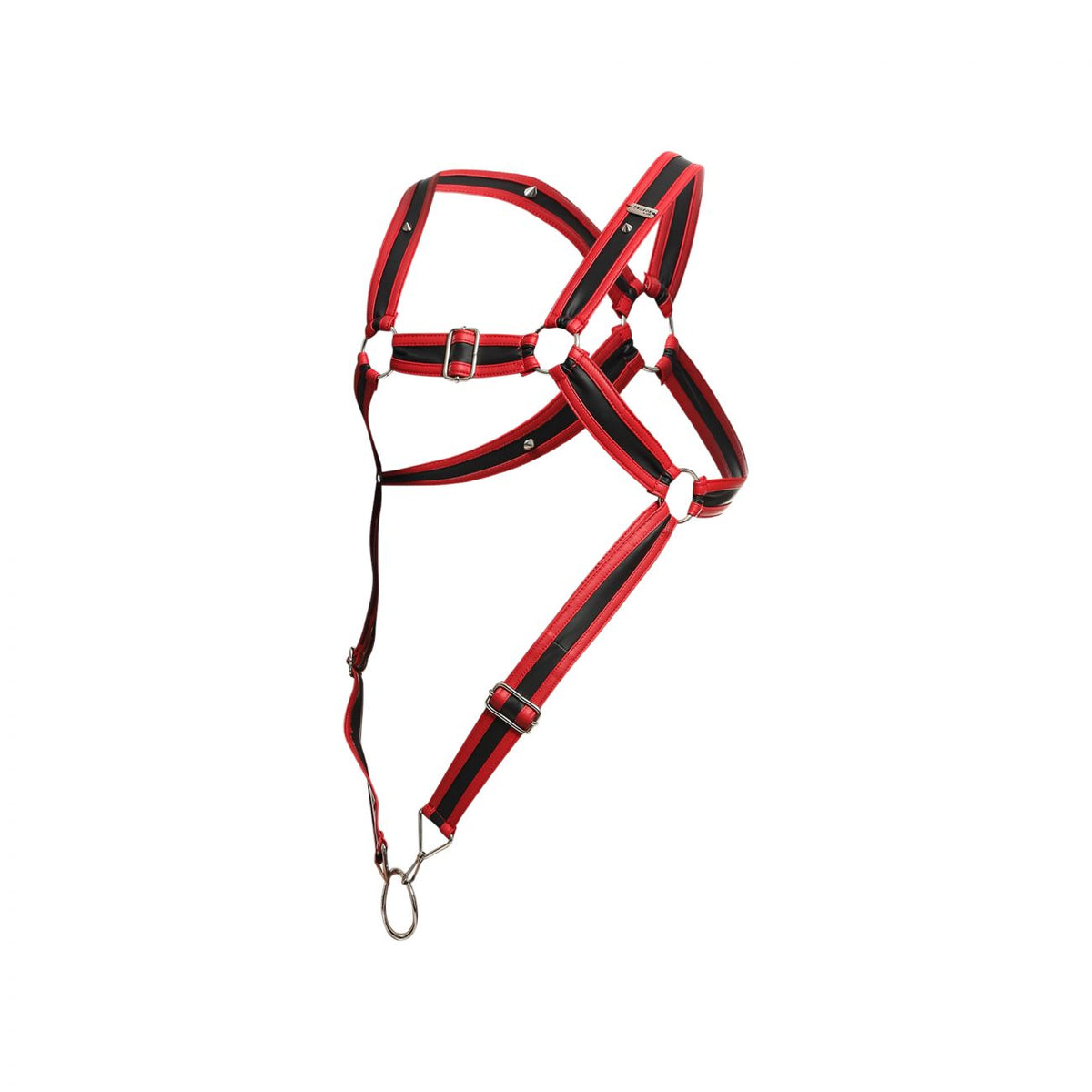 MaleBasics Men's Underwear DMBL07 DNGEON Cross Cockring Harness Color Red