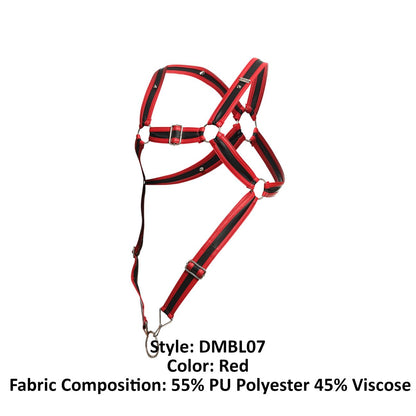 MaleBasics Men's Underwear DMBL07 DNGEON Cross Cockring Harness Color Red