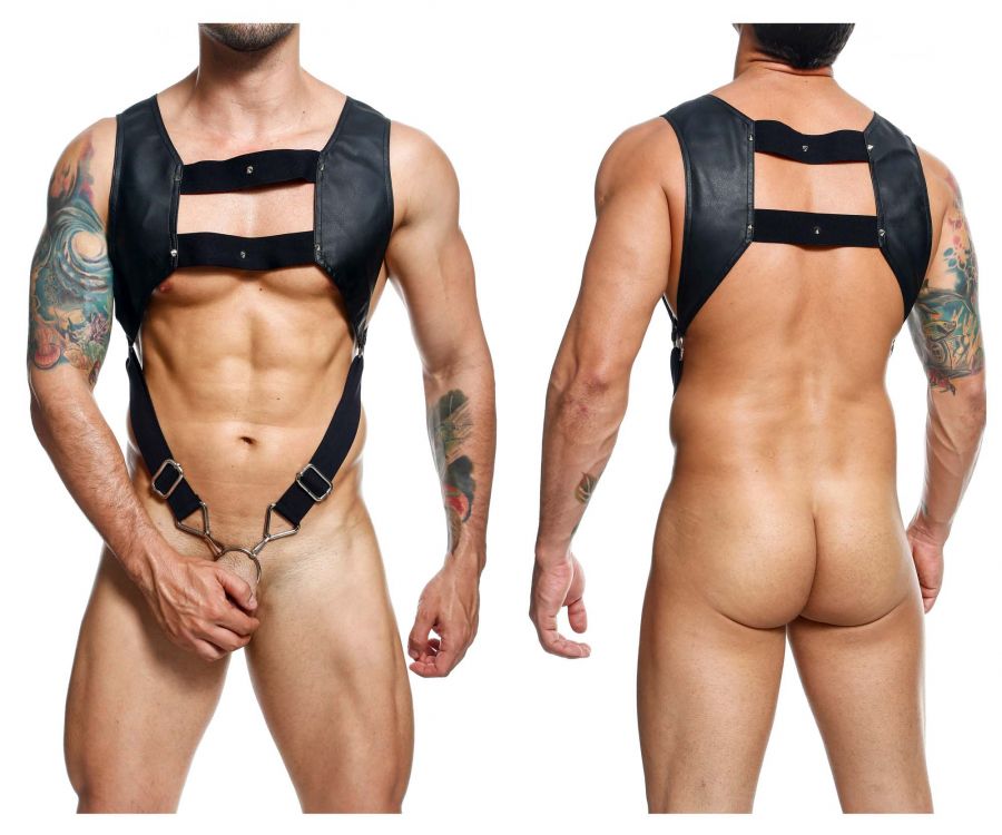 MaleBasics Men's Underwear DMBL08 DNGEON Croptop Cockring Harness Color Black