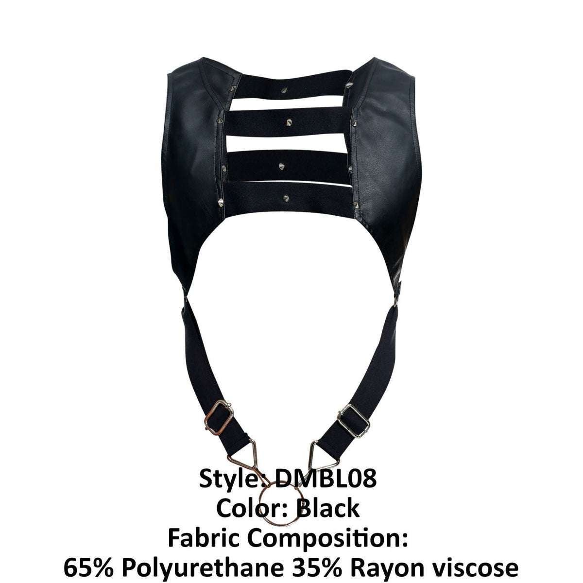 MaleBasics Men's Underwear DMBL08 DNGEON Croptop Cockring Harness Color Black