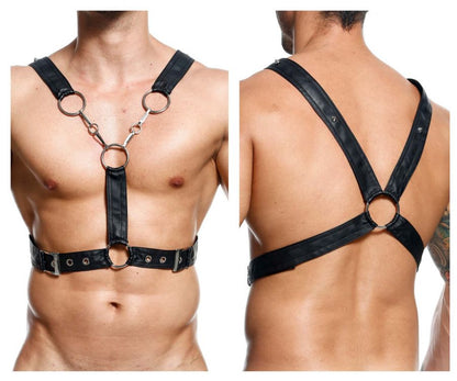 MaleBasics Men's Lingerie DMBL09 DNGEON Cross Chain Harness Color Black