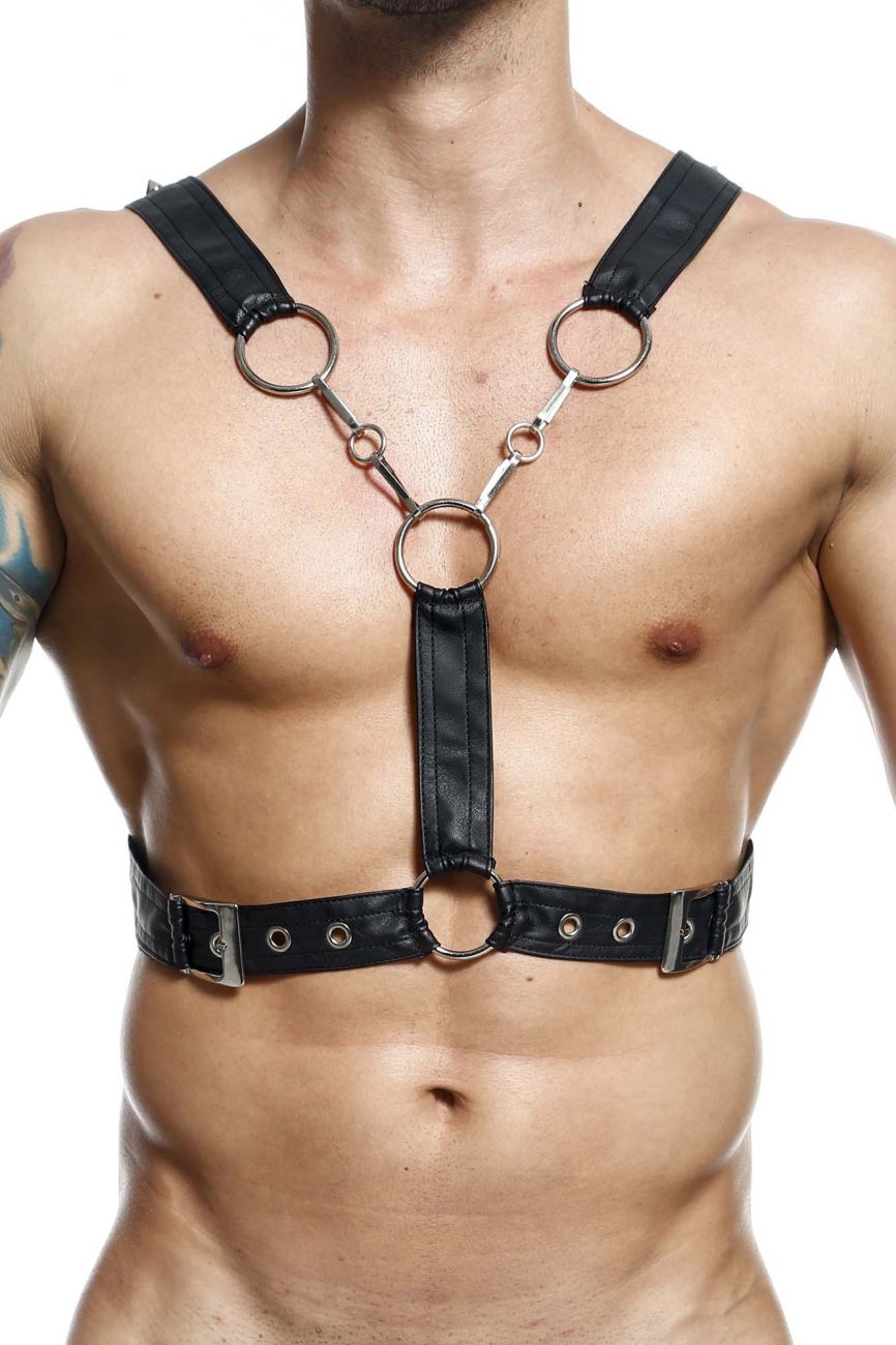 MaleBasics Men's Lingerie DMBL09 DNGEON Cross Chain Harness Color Black