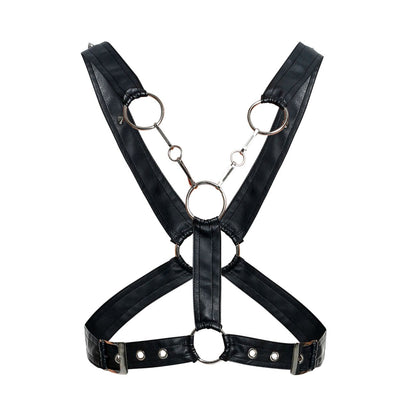 MaleBasics Men's Lingerie DMBL09 DNGEON Cross Chain Harness Color Black