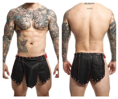 MaleBasics Men's Lingerie DMBL10 DNGEON Roman Skirt Color Black-Red