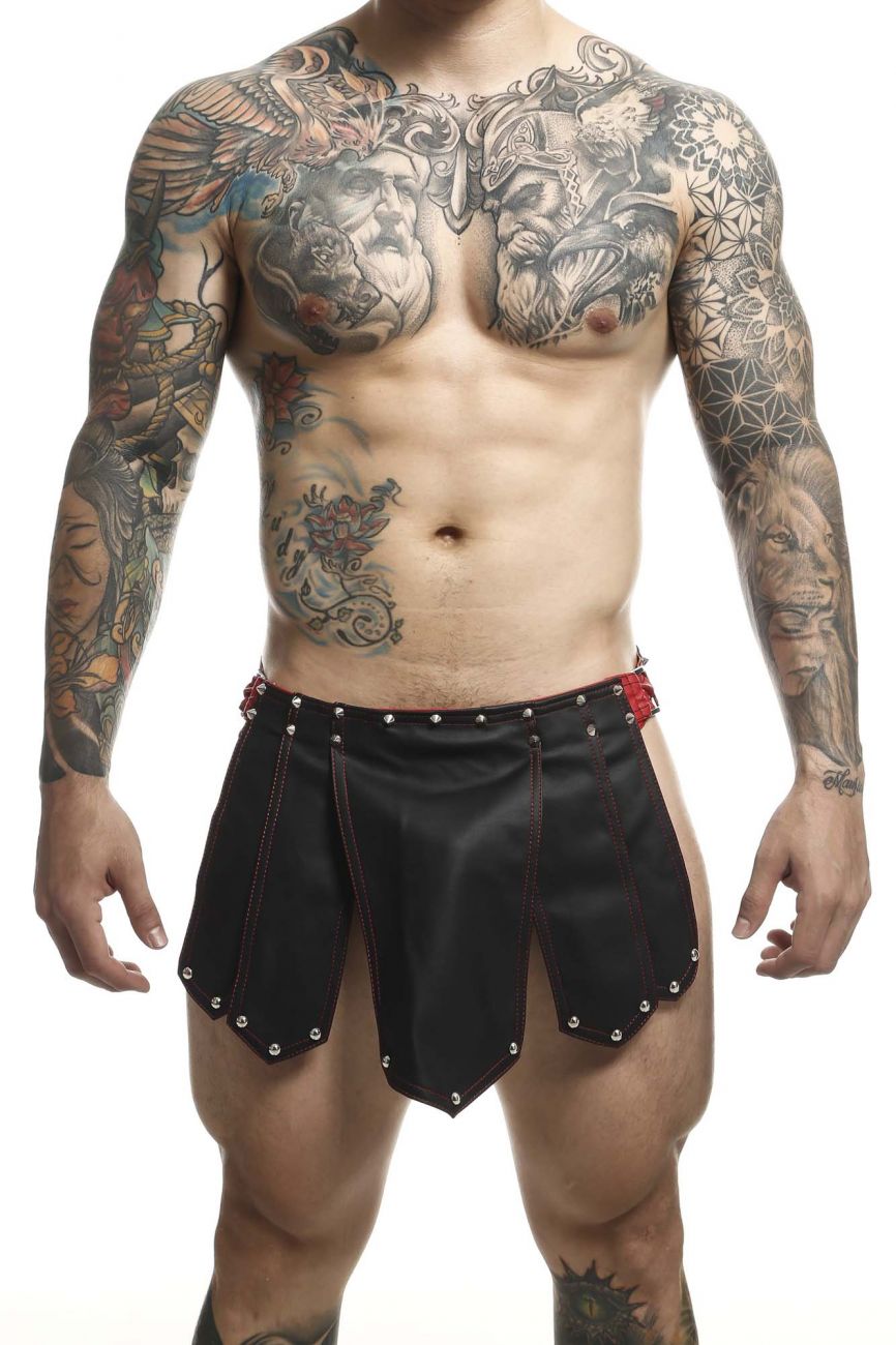 MaleBasics Men's Lingerie DMBL10 DNGEON Roman Skirt Color Black-Red