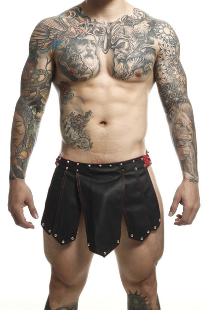 MaleBasics Men's Lingerie DMBL10 DNGEON Roman Skirt Color Black-Red