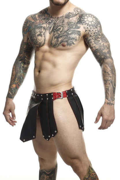 MaleBasics Men's Lingerie DMBL10 DNGEON Roman Skirt Color Black-Red