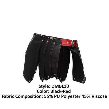 MaleBasics Men's Lingerie DMBL10 DNGEON Roman Skirt Color Black-Red