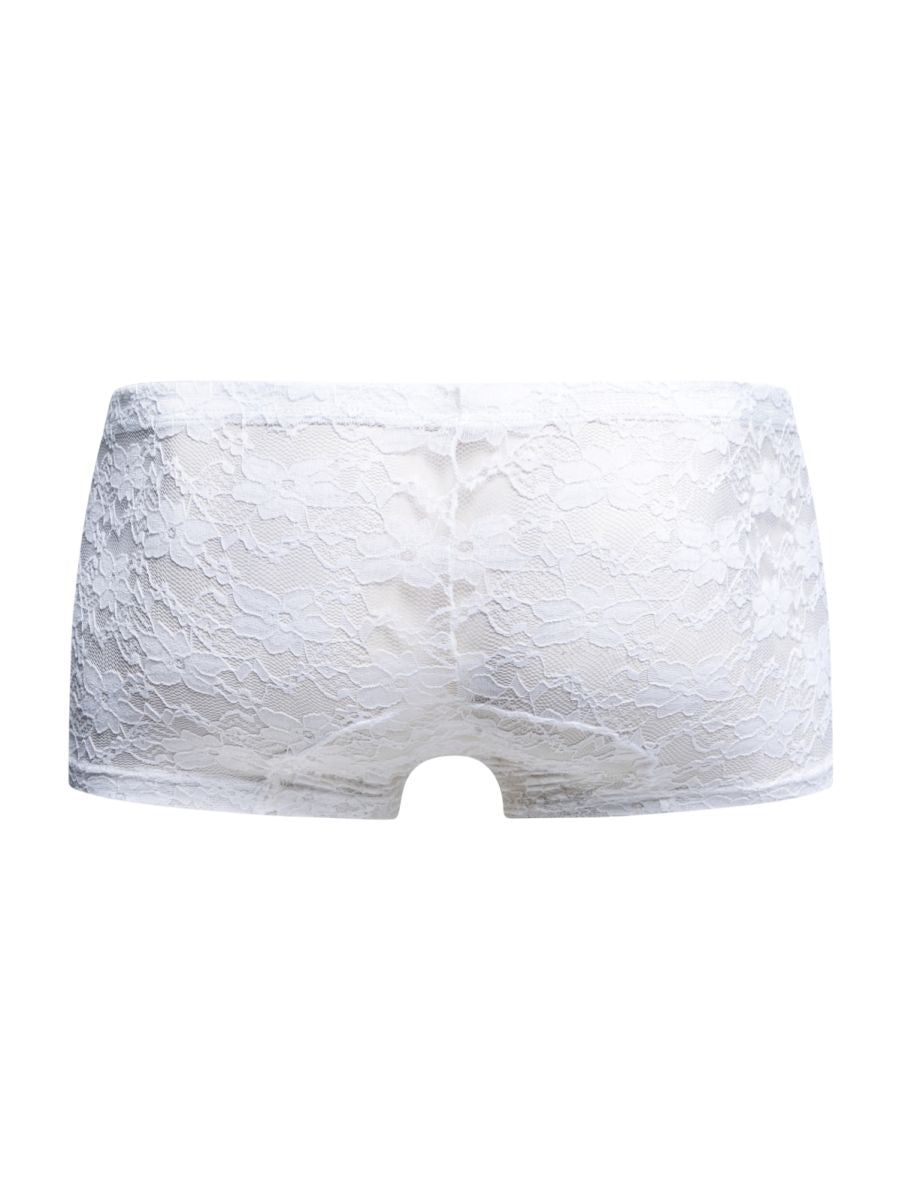 MaleBasics MBL78 Lace Trunks Color White Lace