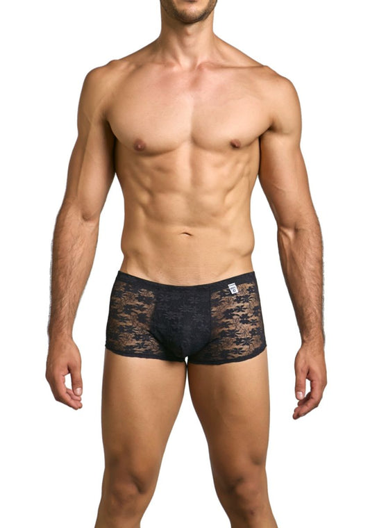 MaleBasics MBL84 Classic Pouch Trunks Color Black Lace