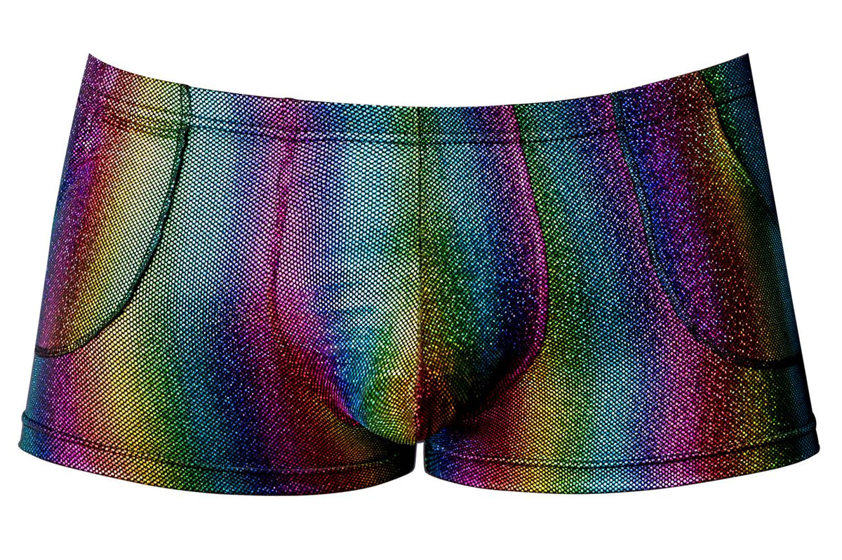 Male Power Men's Underwear 132-297 Pack N Play Pocket Short Color Rainbow