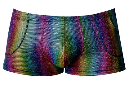 Male Power Men's Underwear 132-297 Pack N Play Pocket Short Color Rainbow