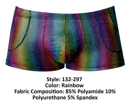 Male Power Men's Underwear 132-297 Pack N Play Pocket Short Color Rainbow