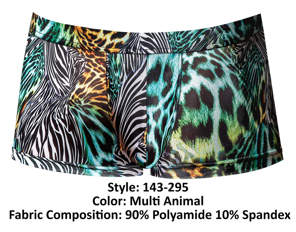 Male Power Men's Underwear 143-295 Go Wild Uplift Mini Short Color Multi Animal