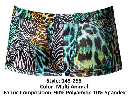 Male Power Men's Underwear 143-295 Go Wild Uplift Mini Short Color Multi Animal