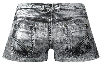 Male Power Men's Underwear 145-286 Dirty Denim Mini Short Color Denim Print