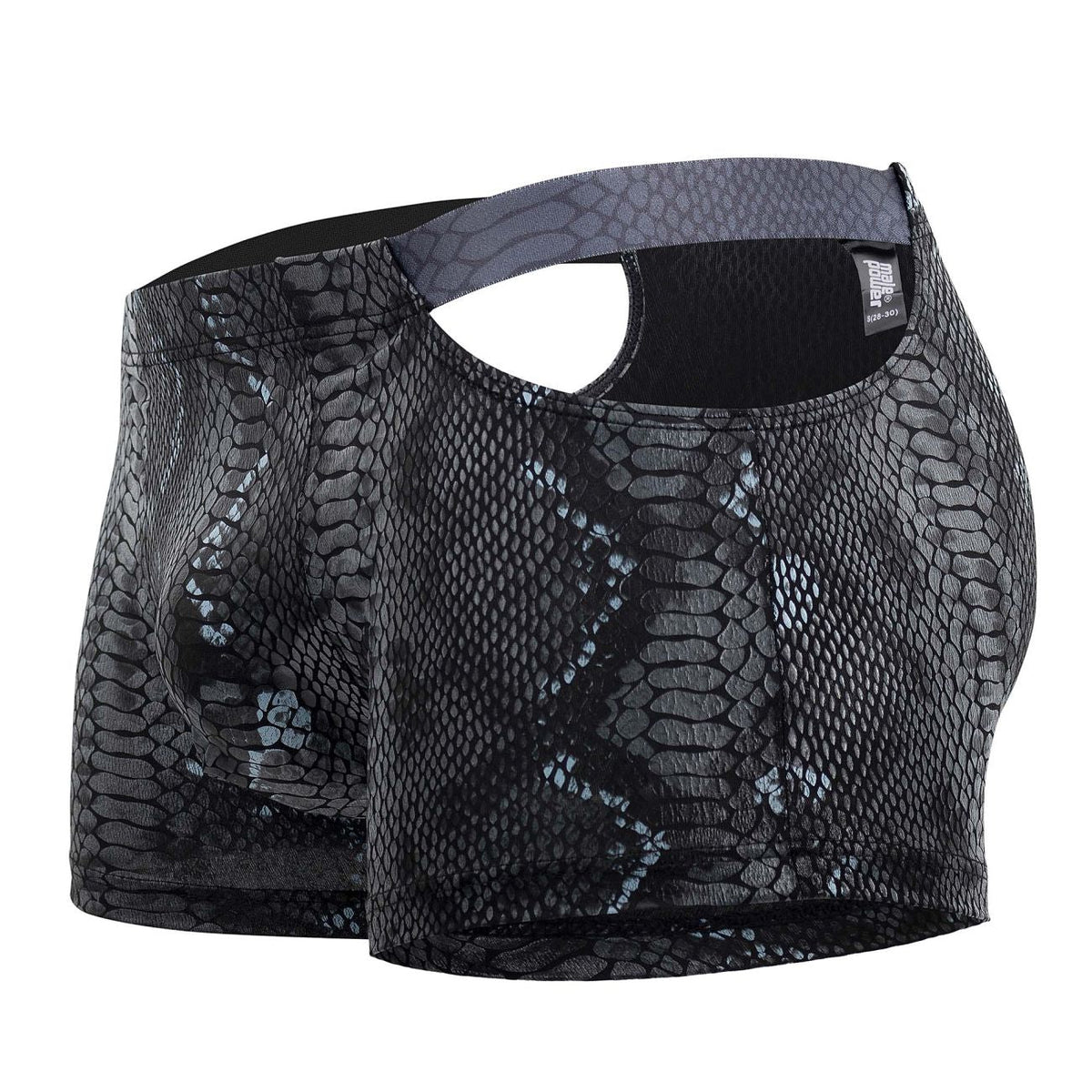 Male Power Men's Underwear 153-282 S-naked Pouch Short Color Black-Blue
