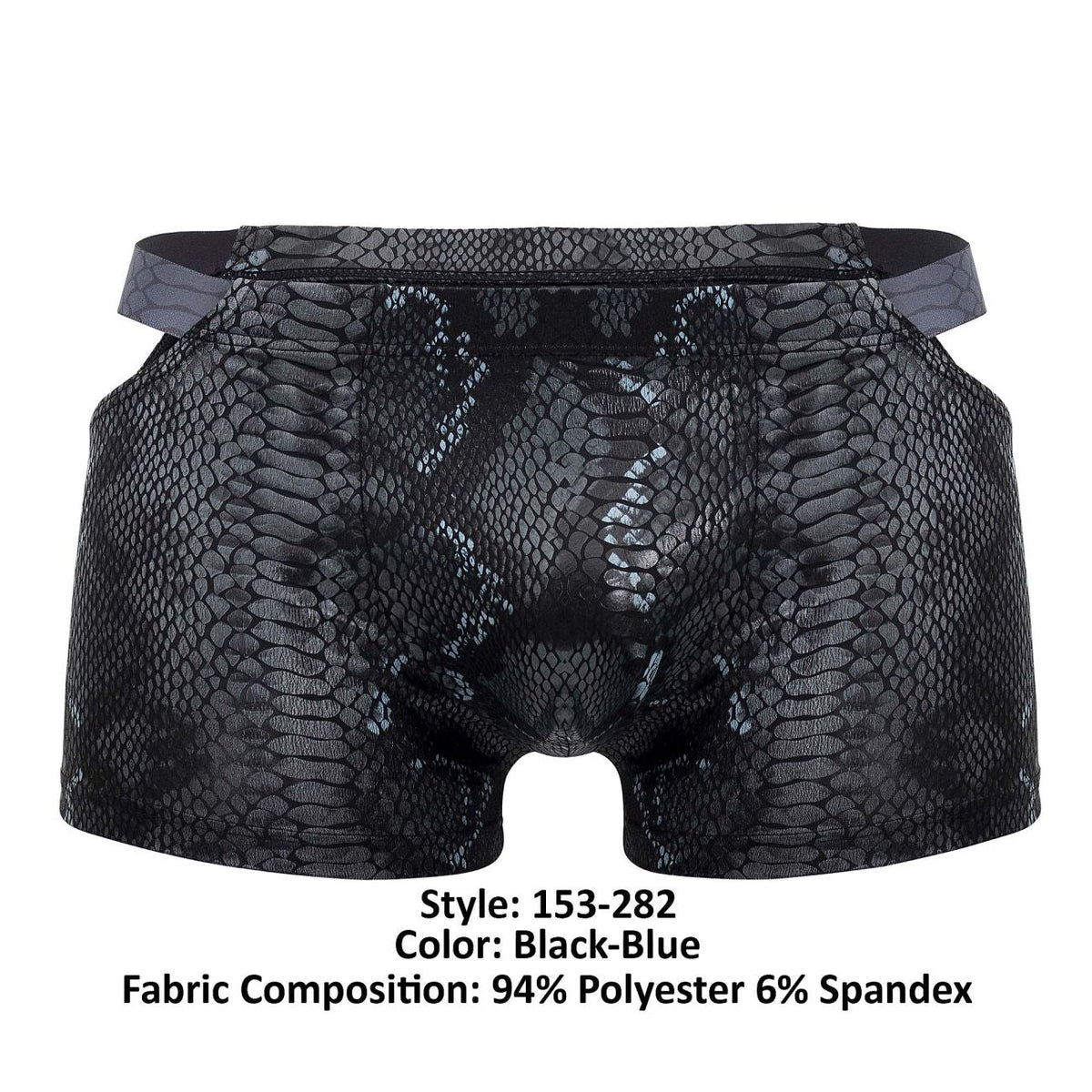 Male Power Men's Underwear 153-282 S-naked Pouch Short Color Black-Blue