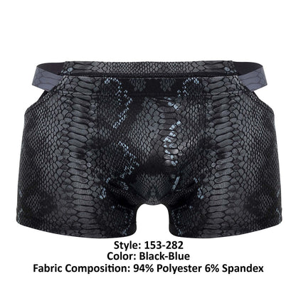 Male Power Men's Underwear 153-282 S-naked Pouch Short Color Black-Blue