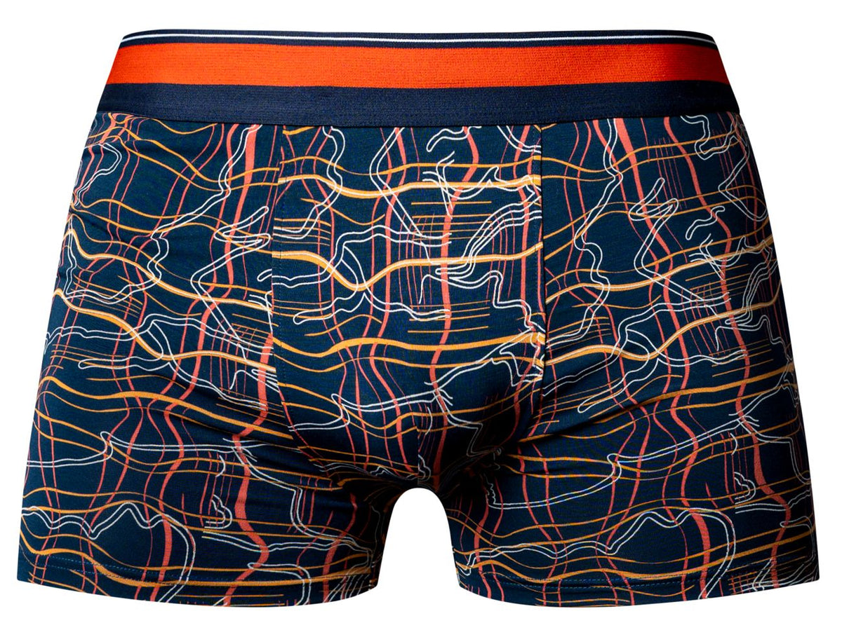 Male Power Men's Underwear 160-299 Soo Cumfy Boxer Brief Color Navy-Orange