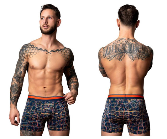 Male Power 160-299 Soo Cumfy Boxer Brief Color Navy-Orange
