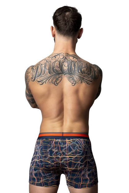Male Power Men's Underwear 160-299 Soo Cumfy Boxer Brief Color Navy-Orange