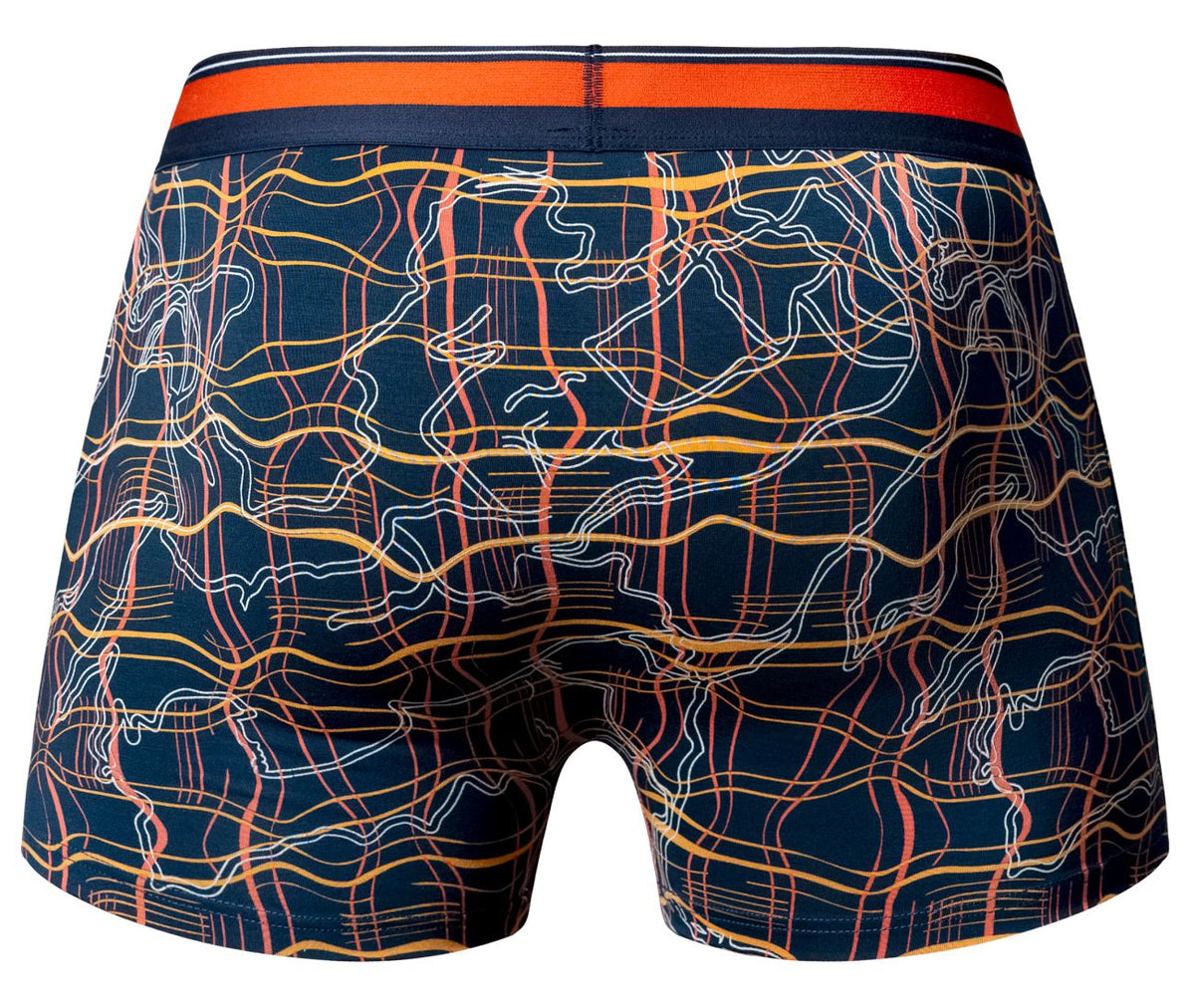 Male Power Men's Underwear 160-299 Soo Cumfy Boxer Brief Color Navy-Orange