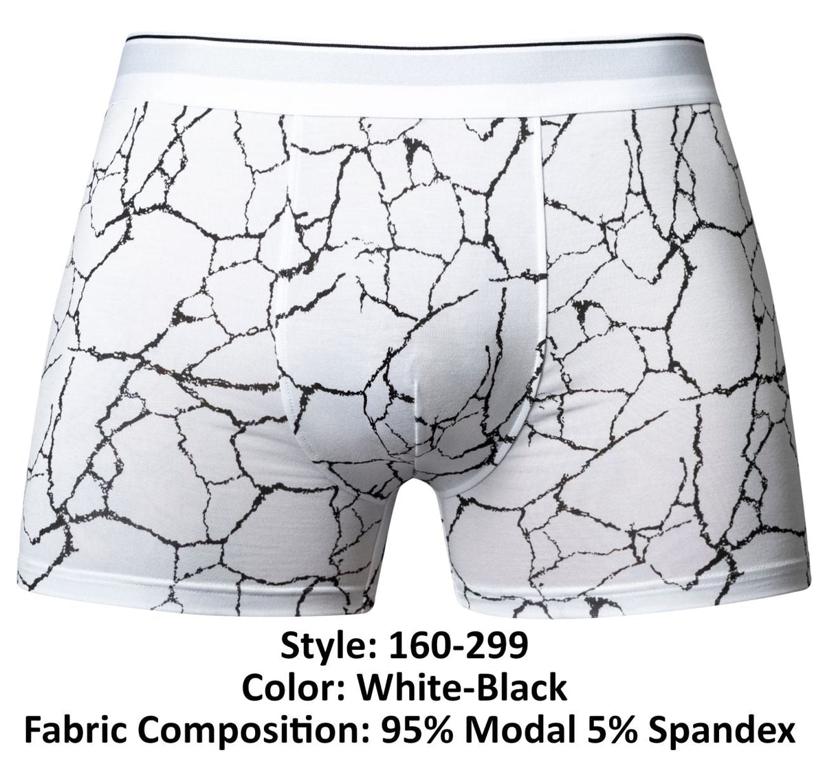 Male Power Men's Underwear 160-299 Soo Cumfy Boxer Brief Color White-Black