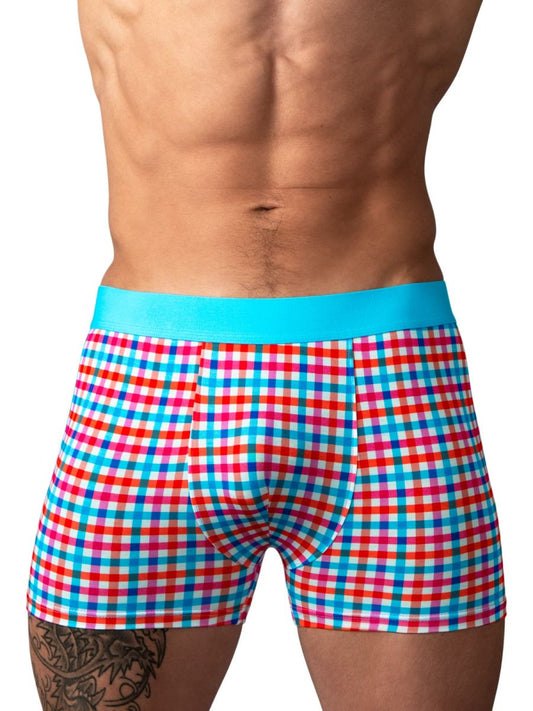 Male Power Men's Underwear 160-306 So Comfy Gingham Boxer Brief in Gingham Print Color Gingham Print