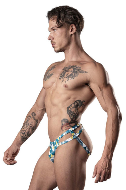 Male Power Men's Underwear 302-292 Cut It Out Cut Out Moonshine Color Blue-Green-White